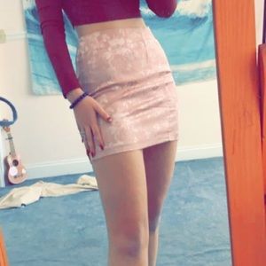 Silk embroidered mini skirt